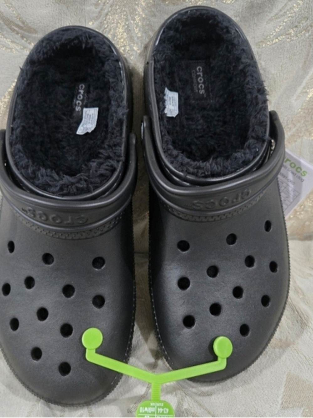 CROCS Black Faux-Fur Lined Classic Clog